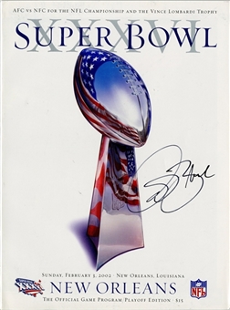 Isaac Bruce Autographed Super Bowl XXXVI Program (PSA COA)
